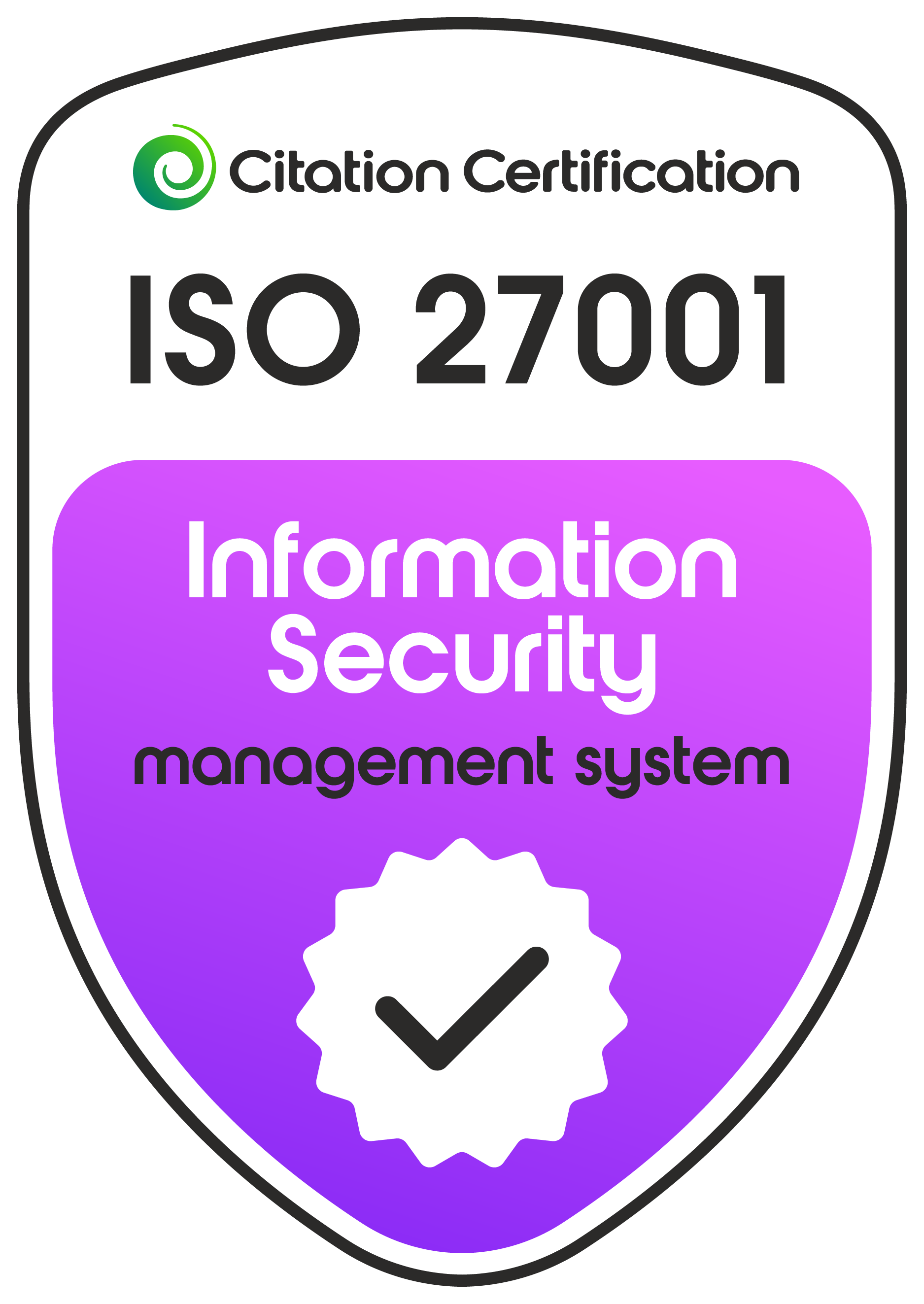 ISO 27001 Information Security Management System certification badge